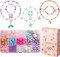 Unbranded; Kids DIY Bead Jewelry Making Kit with 400+ Beads & Charms for Creative Bracelets Necklaces Rings, Children Mermaid Starfish Shell Princess Necklace Bracelets Making Art Craft Bead Kit for Girls; Category:Jewelry Cording; Image:2
